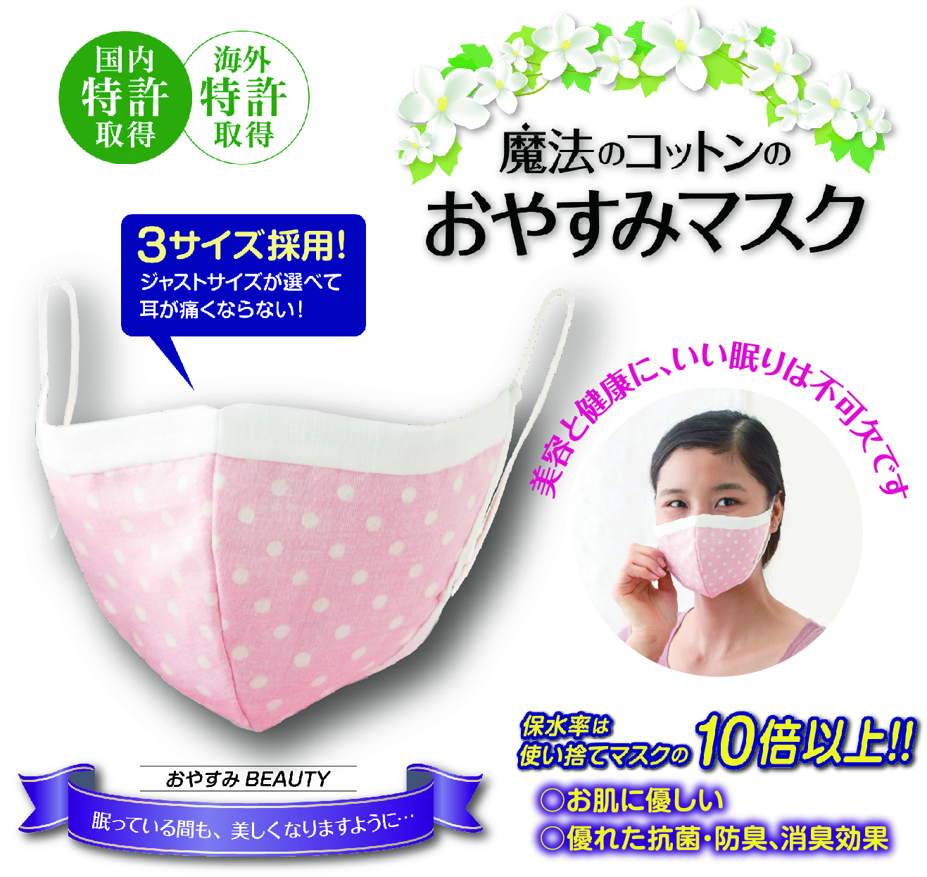 魔法のコットンおやすみマスク