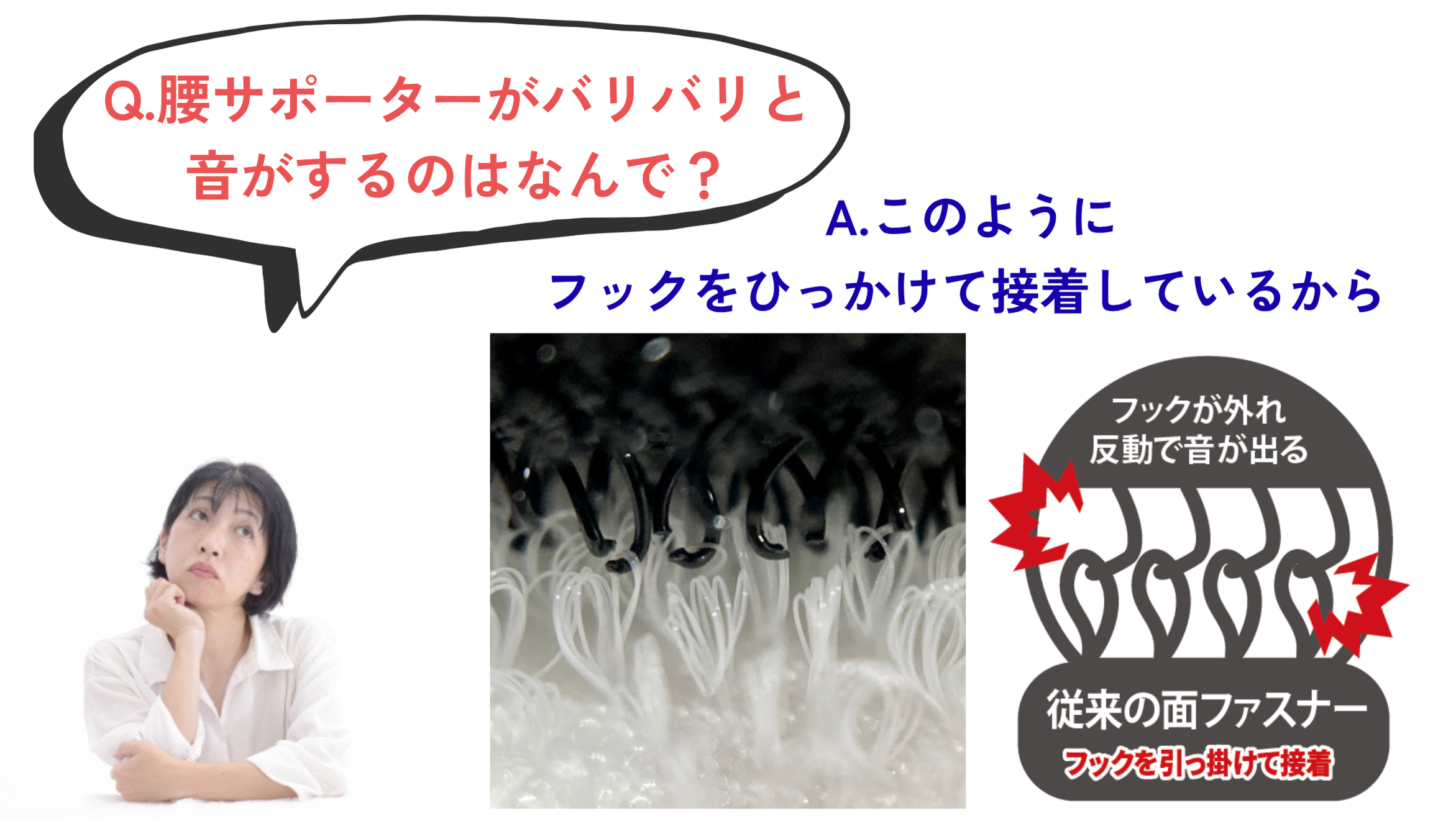 腰サポーターの音の原因