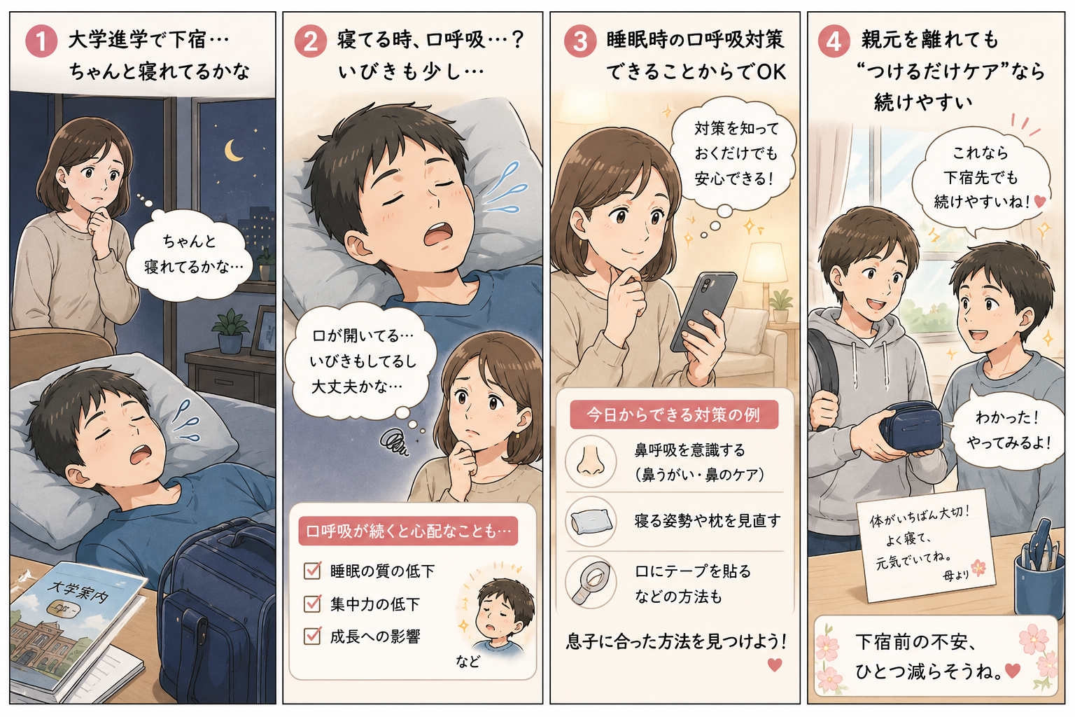 子どもの睡眠時の口呼吸は親元にいる今こそ見直したいサイン！