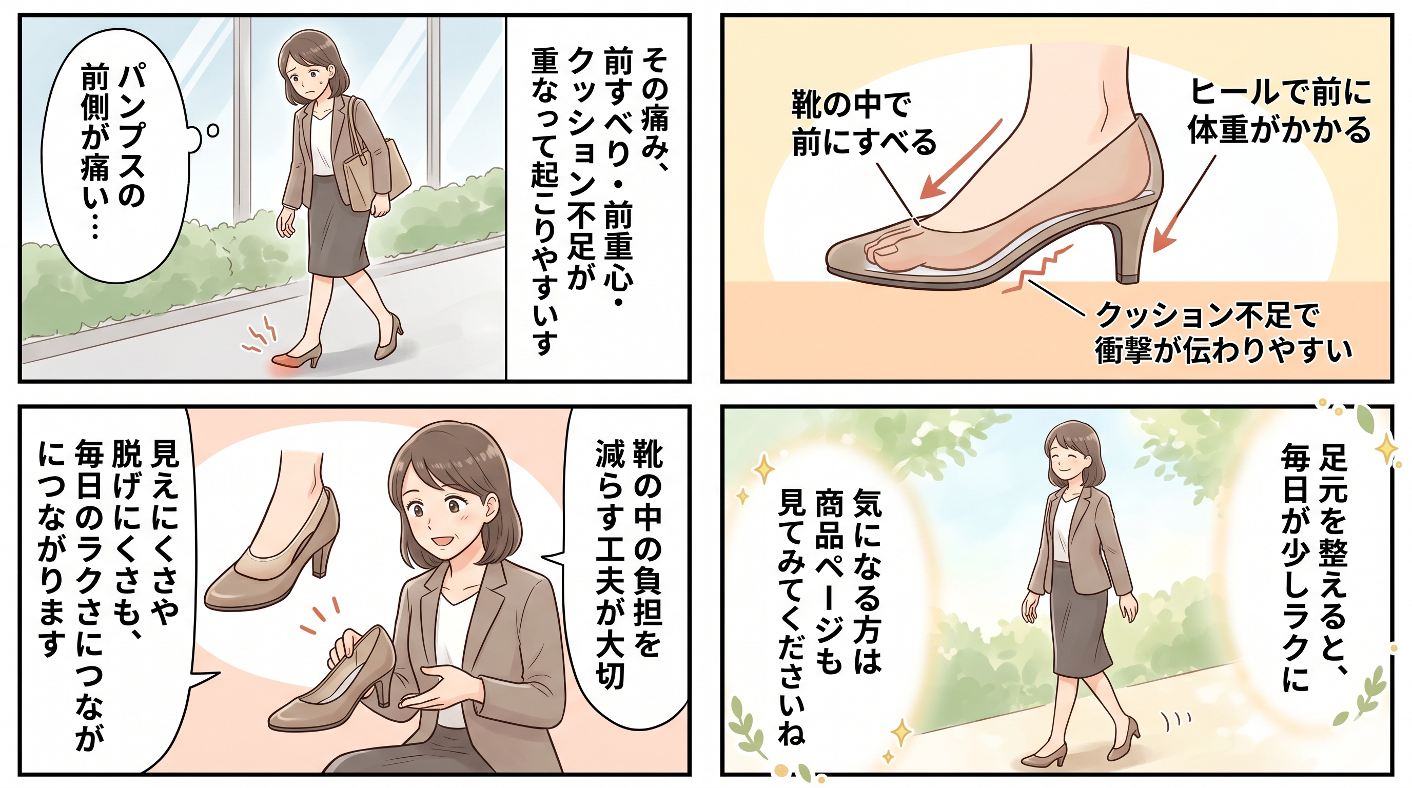 前滑り、底まめ対策