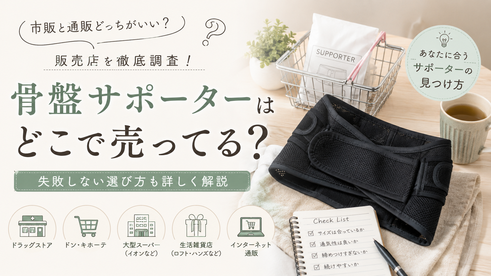 骨盤サポーターはどこで売ってる？市販・通販の販売店と失敗しない選び方を解説