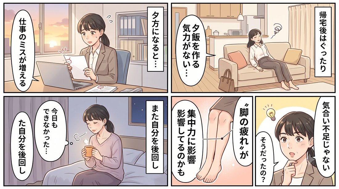 夕方に疲れが出る方は要チェック！